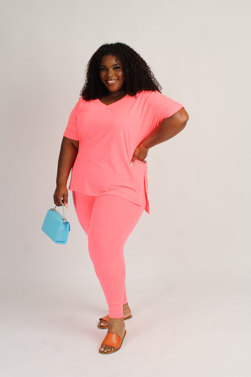 My favorite Plus -lounge set (neon coral)